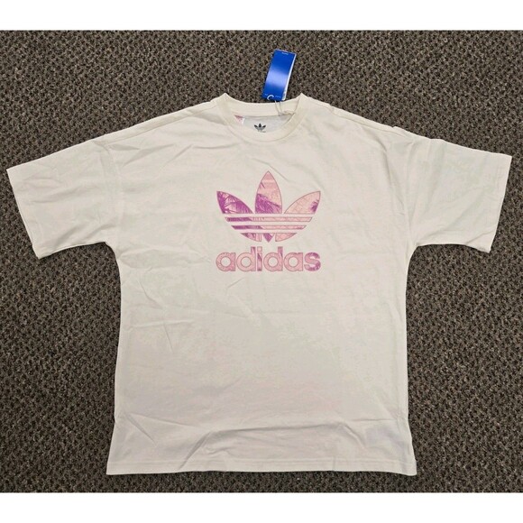 NWT Adidas Originals Tee 'Cream White' (Kids L) JD2916 - Picture 5 of 9
